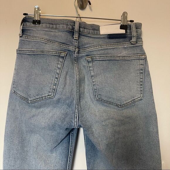RE/DONE Stove Pipe High Rise Straight Leg Jeans LivedLight Wash - Size 26 - Picture 13 of 14